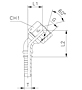 45° Elbow Thurst-Wire/Slip-On Nut - 60° Cone with O-Ring Parallel GAS Thread X