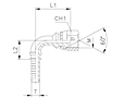 90° Elbow Crimped-Back Nut - 60° Cone Parallel Metric Thread