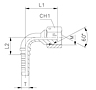 90° Elbow Thurst-Wire/Slip-On Nut - 60° Cone Parallel Metric Thread X