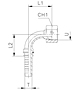 90° Elbow ORFS Crimped-Back/Slip-On Nut UNF/UNS/UN-2B Thread