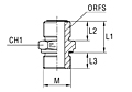 Male Stud Coupling with Elastomer Seal Thread Metric Parallel