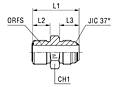 Adapter SAE J1453 / SAE J514 - O-ring Body