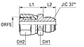 Adapter SAE J1453 with Swivel Nut / SAE J514 - O-ring Body