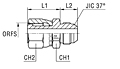 Adapter SAE J1453 with Swivel Nut / SAE J514 - Standard Body