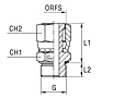 Male Stud Coupling with O-Ring Crimped Nut and Washer Thread BSP Parallel