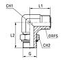 Adjustable Male Stud Elbow with O-Ring and Washer Thread BSP Parallel