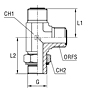 Adjustable Male Stud Barrel Tee with O-Ring and Washer Thread BSP Parallel