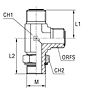 Adjustable Male Stud Barrel Tee with O-Ring and Washer Thread Metric Parallel