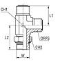 Adjustable Male Stud Barrel Tee with O-Ring Thread UNF/UN-2A